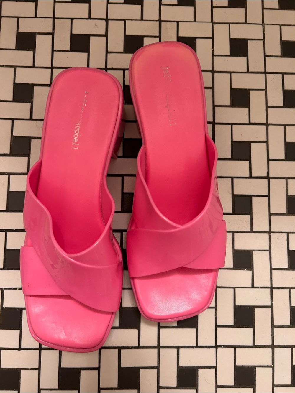 Jeffrey Campbell Hot Pink plastic Slide Mules